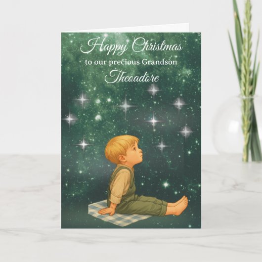 Christmas Card for Grandson – Starry Night  カード (正面)