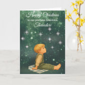 Christmas Card for Grandson – Starry Night  カード (黄色い花)