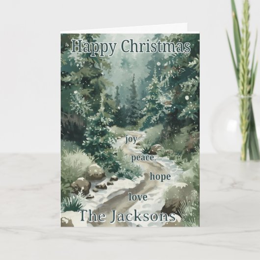 Christmas Card from Our Family – Peace, Joy, Hope, カード (正面)