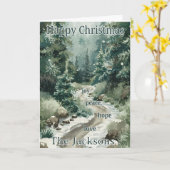 Christmas Card from Our Family – Peace, Joy, Hope, カード (黄色い花)