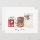 Christmas card gifts and lights 招待状 (正面/裏面)