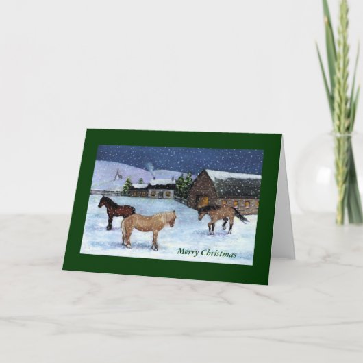 CHRISTMAS CARD: HORSES, SNOW: ART シーズンカード (正面)