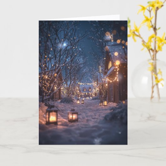 Christmas Card - Light, Bright and White カード (黄色い花)