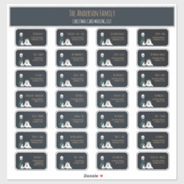 Christmas Card Mailing List Label Set Llama Sheep  シール