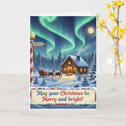 Christmas Card- Merry and Bright Heartfelt カード (黄色い花)