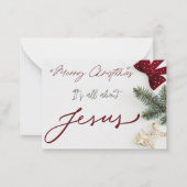 Christmas Card: Merry Christmas it's about Jesus. ノートカード (正面)