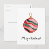 Christmas Card Merry Christmas Wishes Ornatments ポストカード (正面/裏面)