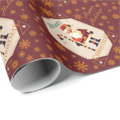 Christmas Card of Santa Claus With Candy Cane ラッピングペーパー (ロールコーナー)