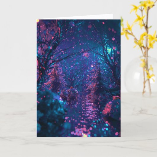 Christmas Card - Peace and Happiness カード (黄色い花)