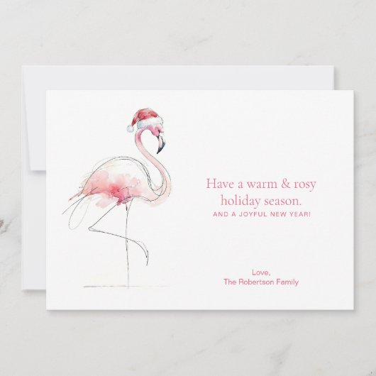 CHRISTMAS CARD Pink Flamingo Florida Holiday Card シーズンカード (正面)