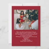 Christmas Card – Red Bow, 4 Photo, Personalized サンキューカード (裏面)