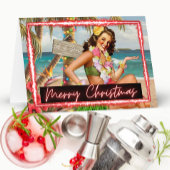 Christmas Card - Retro - Tropical - "Let It Snow" カード