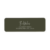 Christmas Card Return Address Labels | Olive Green ラベル (正面)