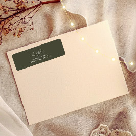 Christmas Card Return Address Labels | Olive Green ラベル