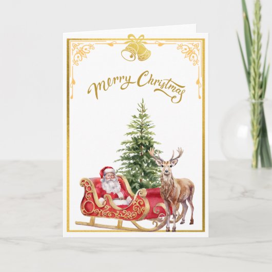 Christmas Card "Santa is coming" カード (正面)