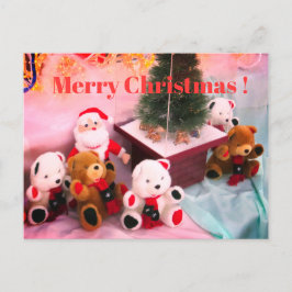 Christmas card：Santa's stuffed & bear stuffed シーズンポストカード