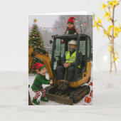 Christmas card - Site manager kidnapped by elves! カード (黄色い花)