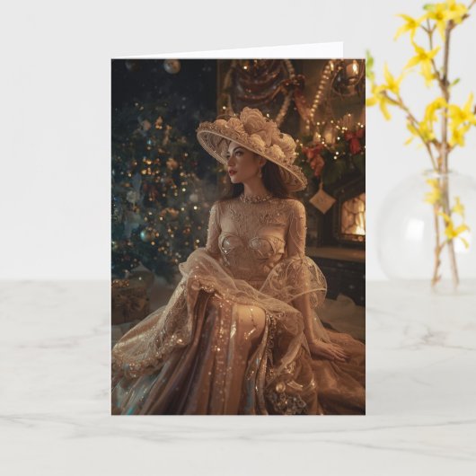 Christmas Card - The Season for Sparkle カード (黄色い花)