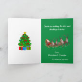 Christmas Card To Grandkids Santa List with Photo シーズンカード (内部)