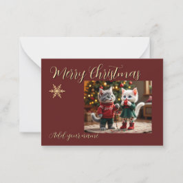  Christmas Card – Tom & Luna Holiday Lights Scene ノートカード