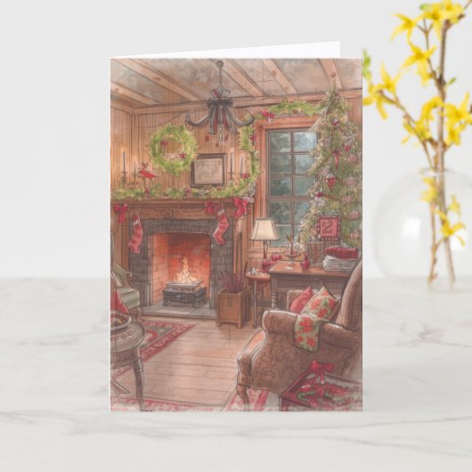 Christmas Card - Warm and Heartfelt Wishes カード (黄色い花)