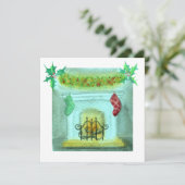 Christmas Card With A Fireplace カード (スタンド正面)