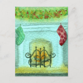 Christmas Card With A Fireplace ポストカード