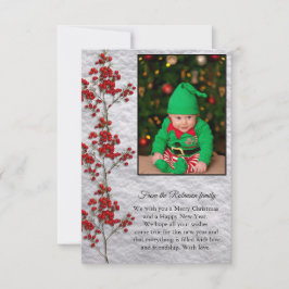 Christmas Card With a Smiling and Happy Baby. サンキューカード