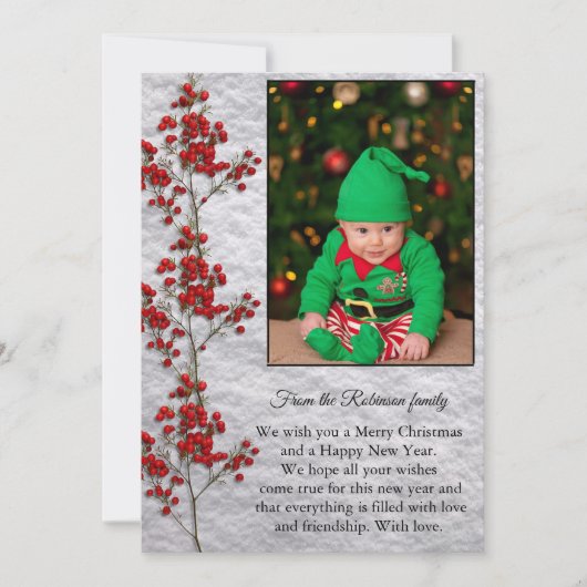Christmas Card With a Smiling and Happy Baby. シーズンカード (正面)