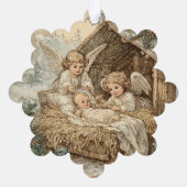 Christmas card with baby Snowflake Framed Ornament オーナメントカード (裏面)