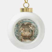 Christmas card with baby Snowflake Framed Ornament セラミックボールオーナメント (正面)