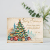 Christmas Card With Decorated Tree and Gifts カード (スタンド正面)