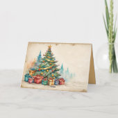 Christmas Card With Decorated Tree and Gifts シーズンカード (裏面)
