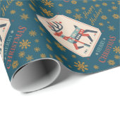 Christmas Card with Reindeer Illustration Design ラッピングペーパー (ロールコーナー)