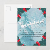 Christmas Card With Santa's Reindeer ポストカード (正面/裏面)