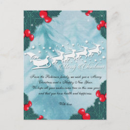 Christmas Card With Santa's Reindeer ポストカード