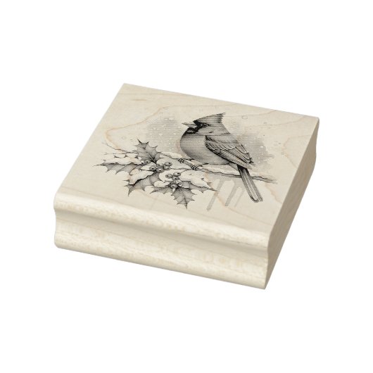 Christmas Cardinal ラバースタンプ (スタンプ)