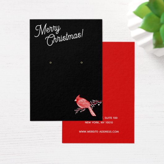 Christmas  Cardinal Earring Jewelry Display (デスク)