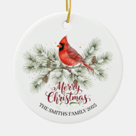 Christmas Cardinal Holiday Ornament セラミックオーナメント