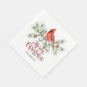 Christmas Cardinal Holiday Paper Napkin スタンダードランチョンナプキン (角)