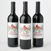Christmas Cardinal Holiday Wine Label ワインラベル (ボトル)
