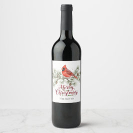 Christmas Cardinal Holiday Wine Label ワインラベル
