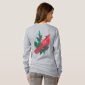 Christmas Cardinal Holly & Berries Long Sleeve Tee Tシャツ (裏面フル)