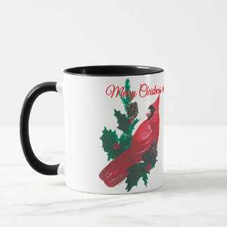 Christmas Cardinal & Holly Mug Cup マグカップ