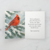 Christmas Cardinal in Fir Tree Holiday Card シーズンカード (内部)