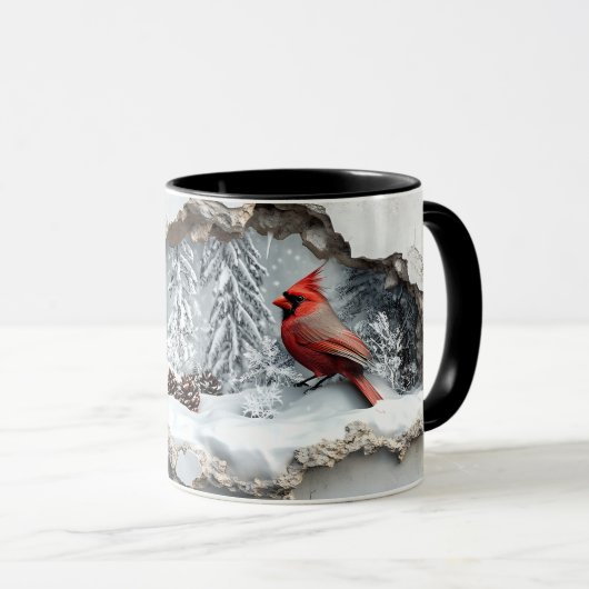 Christmas Cardinal Mug マグカップ (正面右)