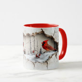 Christmas Cardinal Mug マグカップ (正面右)