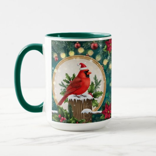 Christmas Cardinal Mug | Red Bird Holiday Coffee マグカップ (左)