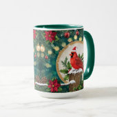 Christmas Cardinal Mug | Red Bird Holiday Coffee マグカップ (正面右)