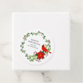 Christmas Cardinal, Poinsettia Wreath Holiday フェイバータグ (インサイチュ)